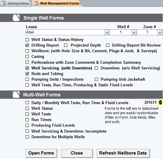 Well Management Forms
